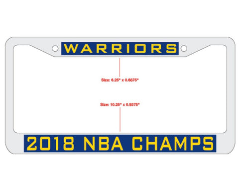 Achetez le cadre de plaque d'immatriculation incrusté des champions de la finale des Golden State Warriors 2018 - Sporting Up