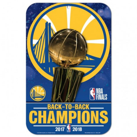Shop Golden State Warriors 2018  Finals Champions Back to Back Styrene Sign - Sporting Up