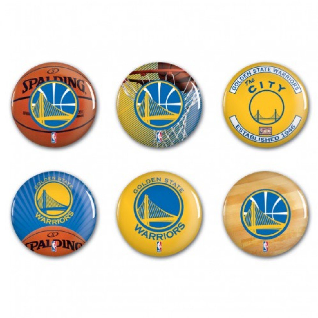 WinCraft Golden State Warriors 2022 NBA Finals Champions 4-Pack Button Set