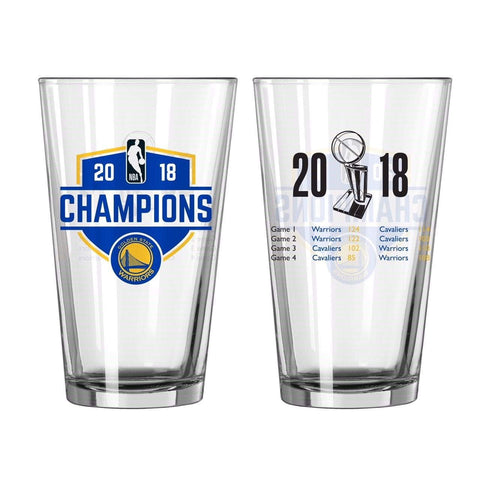 Shop Golden State Warriors 2018  Finals Champions Boelter Game Scores Pint Glass - Sporting Up