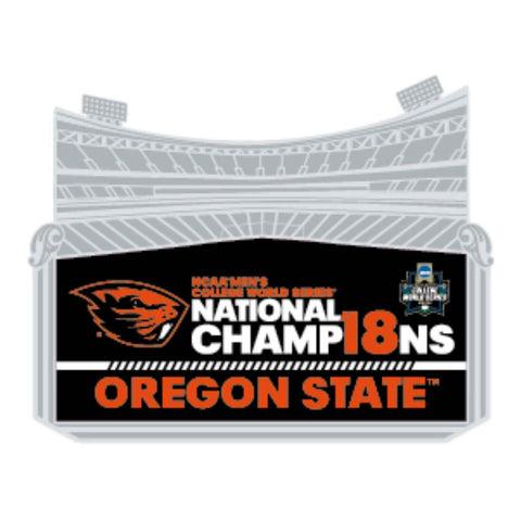 Épinglette en métal des champions cws de la série mondiale universitaire des castors de l'État de l'Oregon 2018 - faire du sport