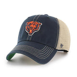 Chicago Bears 47 Brand Trawler Navy Clean Up Mesh Snapback Slouch Hat Cap - Sporting Up