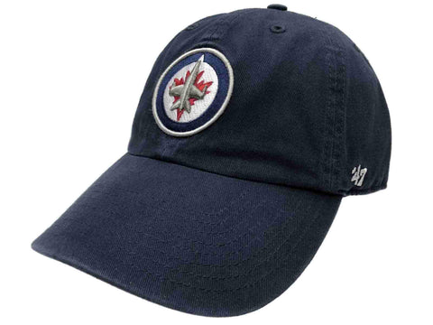 Winnipeg jets 47 märke marinblå clean up adj. strapback slouch hatt keps - sportig upp