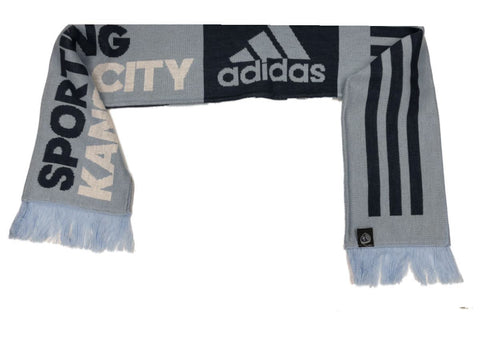 Sporting KC Kansas City MLS Adidas Team Colors Acrylic Knit Scarf with Tassles - Sporting Up
