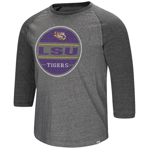 Kaufen Sie LSU Tigers Colosseum zweifarbiges, graues, ultraweiches Raglan-T-Shirt mit 3/4-Ärmeln – sportlich