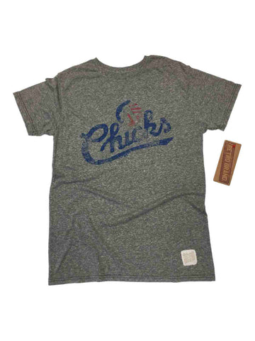 Kaufen Sie Memphis Chicks Retro-Marken-Graues, ultraweiches, kurzärmliges Crew-T-Shirt aus Tri-Blend – sportlich