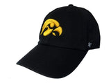 Iowa hawkeyes 47 märke svart clean up justerbar strapback slouch relax hatt keps - sportig upp