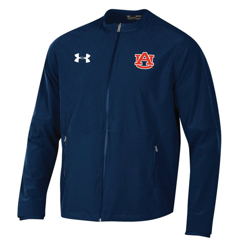 Compre chaqueta de calentamiento lateral holgada con cremallera completa de under armour de los Auburn Tigers en azul marino - sporting up