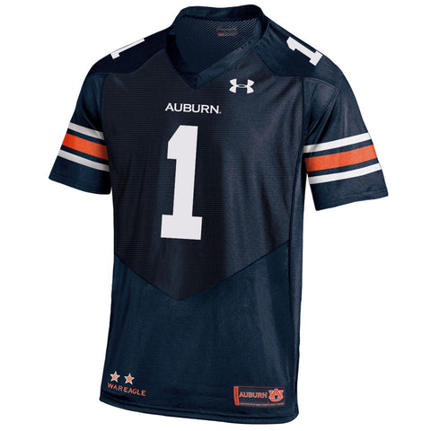 Auburn Tigers Under Armour #1 Heatgear camiseta de fútbol réplica de línea lateral suelta - Sporting Up
