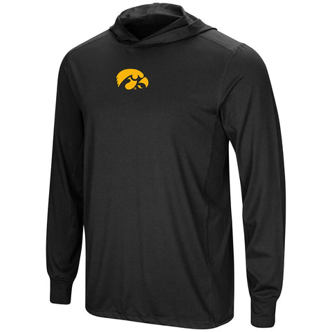 Iowa Hawkeyes Colosseum schwarzes Langarm-T-Shirt mit Kapuze – sportlich