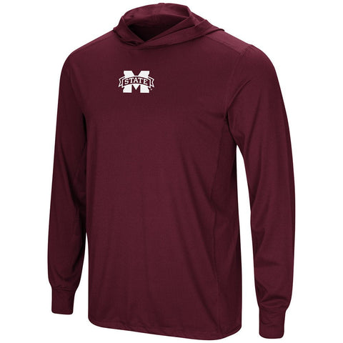 Mississippi State Bulldogs Colosseum Maroon LS Hooded T-Shirt - Sporting Up