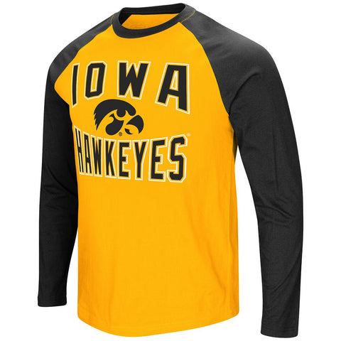 Iowa hawkeyes colisée « cajun » style raglan ls t-shirt - sporting up