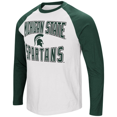 Camiseta raglán ls estilo "cajún" del coliseo de los espartanos del estado de Michigan - haciendo deporte