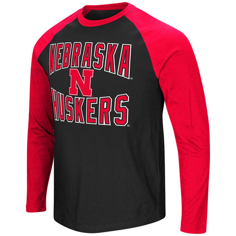 Nebraska cornhuskers colisseum "cajun" estilo raglan ls camiseta - deportivo