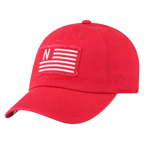 Nebraska Cornhuskers TOW Red "Flag 4" Crew Adj. Relax Hat Cap - Sporting Up