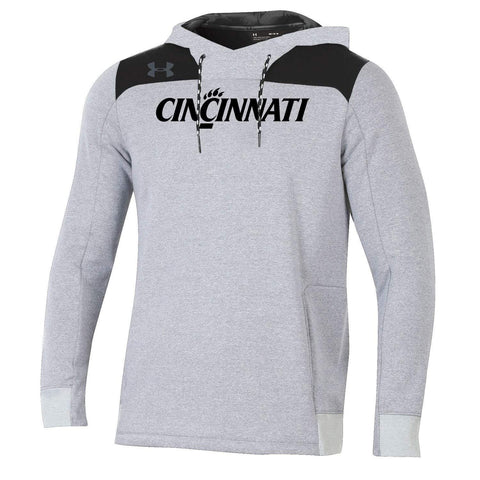 Cincinnati bearcats under pansar grå kallkläder lös sidlinje hoodie sweatshirt - sporting up