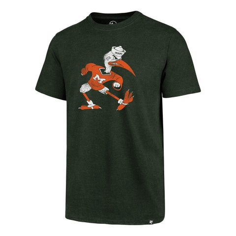 Shop Miami Hurricanes 47 Brand Dark Green Retro Throwback T-Shirt - Sporting Up