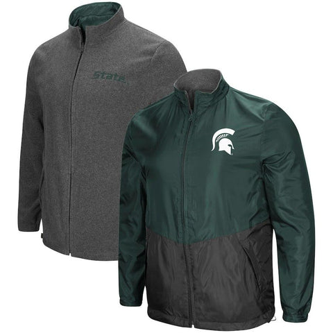 Shop Michigan State Spartans "Halfback" Reversible Polar Fleece/Rain Jacket - Sporting Up