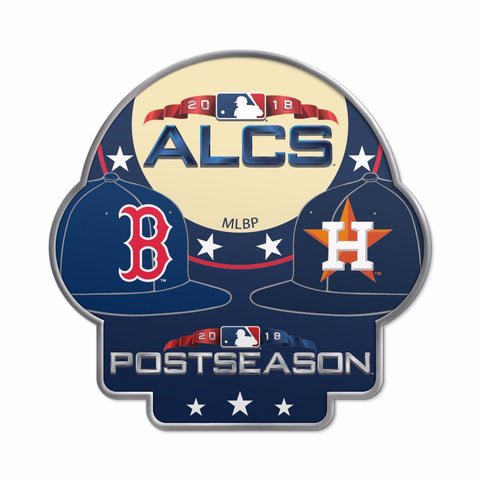 Shop Boston Red Sox Houston Astros 2018 MLB Postseason ALCS Dueling Lapel Pin - Sporting Up