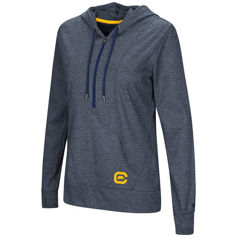 Cal bears "socker" 1/2 termisk hoodie-t-shirt med dragkedja för kvinnor - sportig