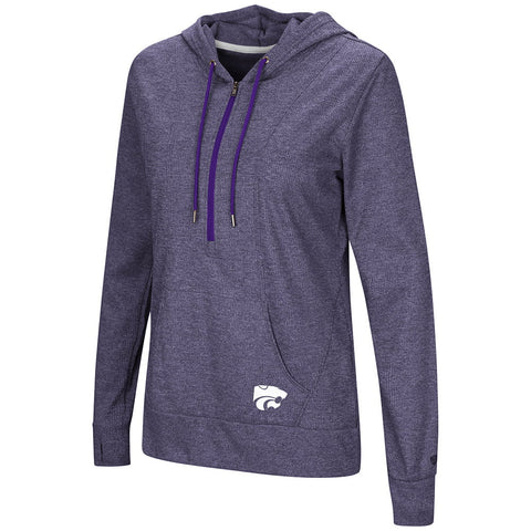 Kaufen Sie das Kansas State Wildcats Damen-Thermo-Hoodie-T-Shirt „Sugar“ mit halbem Reißverschluss – sportlich
