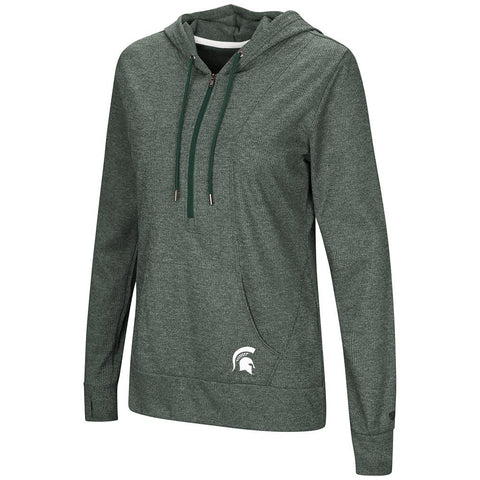 Kaufen Sie das Michigan State Spartans Damen-Thermo-Hoodie-T-Shirt „Sugar“ mit halbem Reißverschluss – sportlich