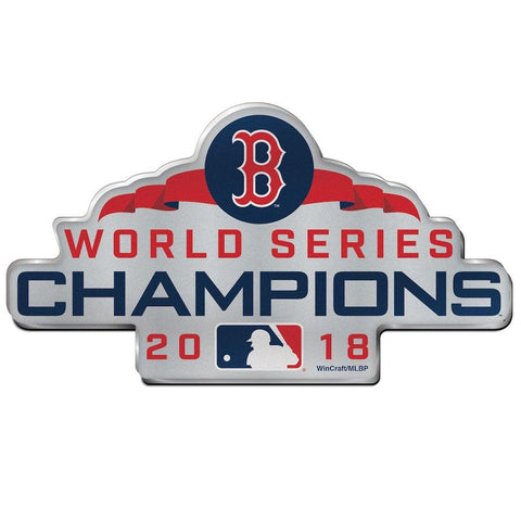 Compre el emblema automático metálico de Wincraft de los campeones de la serie mundial de la mlb de los Boston Red Sox 2018 - Sporting Up