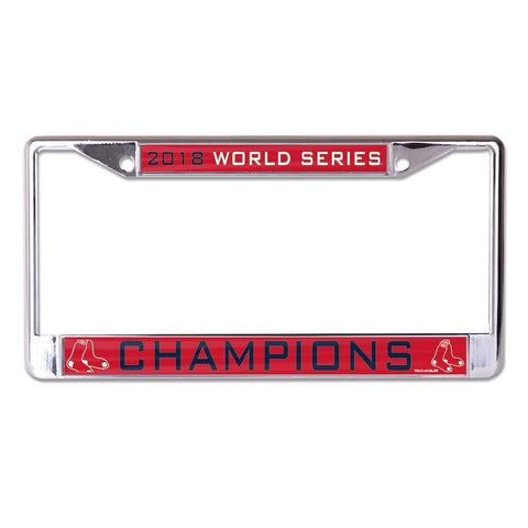 Cadre de plaque d'immatriculation incrusté des champions de la série mondiale MLB des Red Sox de Boston 2018 - Sporting Up