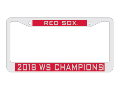 Cadre de plaque d'immatriculation incrusté en métal des champions de la série mondiale MLB des Red Sox de Boston 2018 - Sporting Up