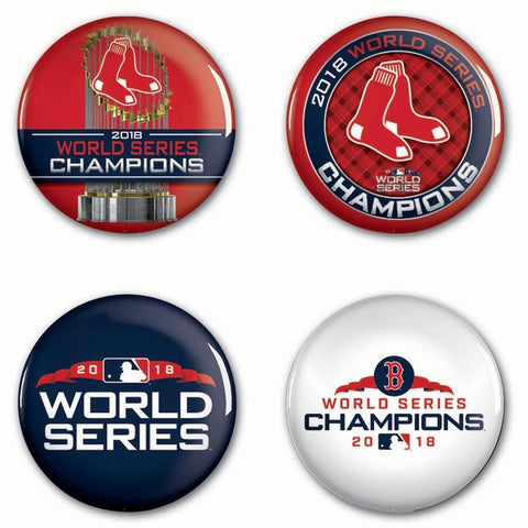 Boston Red Sox 2018 MLB World Series Champions WinCraft Buttons (4 Pack) - Sporting Up
