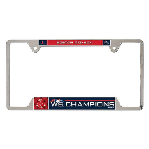 Shop Boston Red Sox 2018 MLB World Series Champions Metal License Plate Frame - Sporting Up