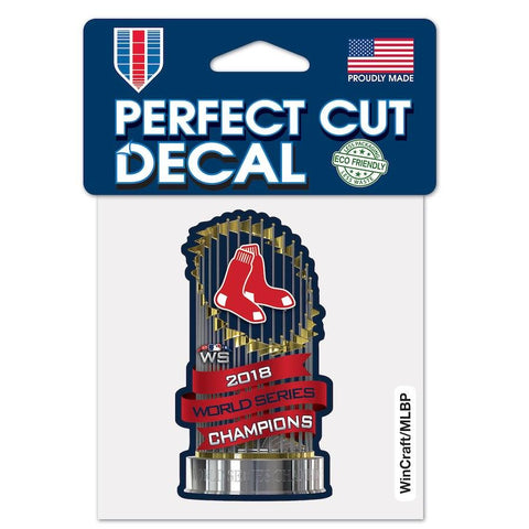 Boston Red Sox 2018 MLB World Series Champions Color Perfect Cut Decal (4"x4") - Sporting Up