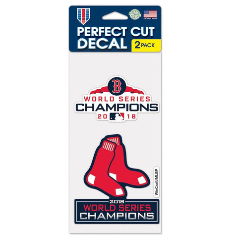 Boston Red Sox 2018 MLB World Series Champions Perfect Cut Decal Set (2 Pack) - Sporting Up
