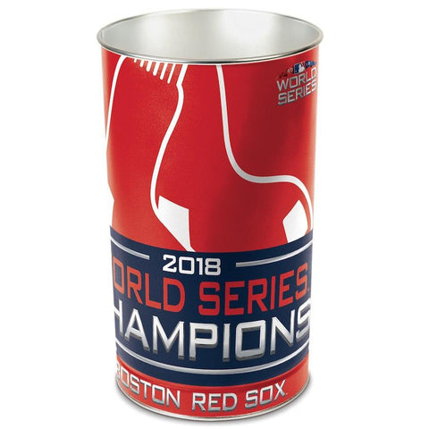 Shop Boston Red Sox 2018 MLB World Series Champions WinCraft Wastebasket Trash Can - Sporting Up