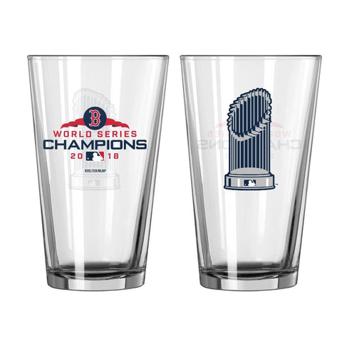 Shop Boston Red Sox 2018 World Series Champions Trophy Satin Etch Pint Glass (16oz) - Sporting Up