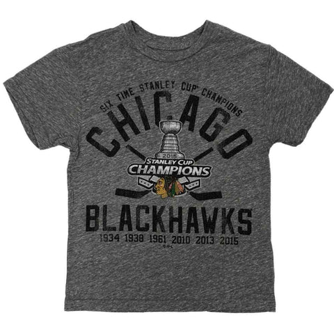 Chicago Blackhawks Retro-Markenjugend-T-Shirt „Stanley Cup Champions 2015“ für Jungen – sportlich