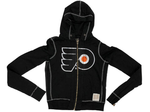 Philadelphia Flyers Retro Brand YOUTH Black Vintage Full Zip Lightweight Jacket - Sporting Up