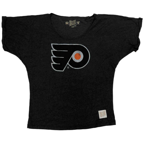 Philadelphia Flyers Retro-Marken-Damen-T-Shirt in Grau, lockeres, entspanntes Kurzarm-T-Shirt – sportlich