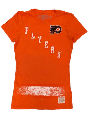 Philadelphia Flyers Retro Brand WOMEN Orange "Flyers" Capped Sleeve T-Shirt - Sporting Up