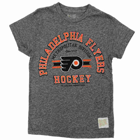 Kaufen Sie Philadelphia Flyers Retro Brand Jugend-Hockey-T-Shirt aus weichem Tri-Blend in Grau – sportlich