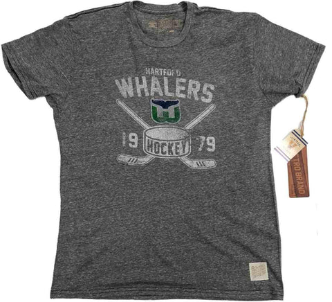 Shop Hartford Whalers Retro Brand Gray Soft Tri-Blend Short Sleeve Hockey T-Shirt - Sporting Up