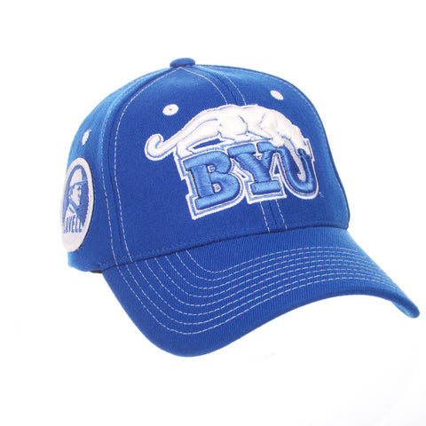 Shop Brigham Young BYU Cougars Zephyr LaVell Edwards Structured Flexfit Hat Cap (S) - Sporting Up
