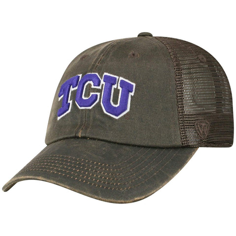 Shop TCU Horned Frogs TOW Brown "Chestnut" Style Mesh Adj. Strap Relax Hat Cap - Sporting Up