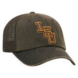 LSU Tigers TOW Brown "Chestnut" Style Mesh Adj. Strap Relax Hat Cap - Sporting Up