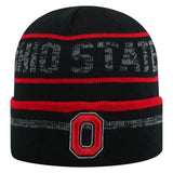 Ohio State Buckeyes TOW Black Striped "Effect" Style Cuffed Knit Beanie Cap - Sporting Up