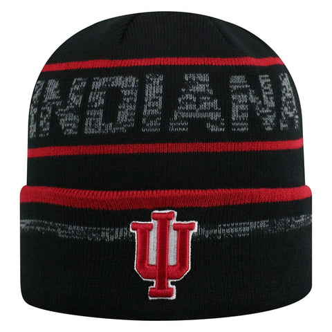 Shop Indiana Hoosiers TOW Black Striped "Effect" Style Cuffed Knit Beanie Cap - Sporting Up