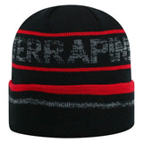 Maryland Terrapins TOW Black Striped "Effect" Style Cuffed Knit Beanie Cap - Sporting Up