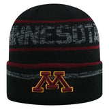 Minnesota Golden Gophers TOW Black Striped "Effect" Style Cuffed Knit Beanie Cap - Sporting Up