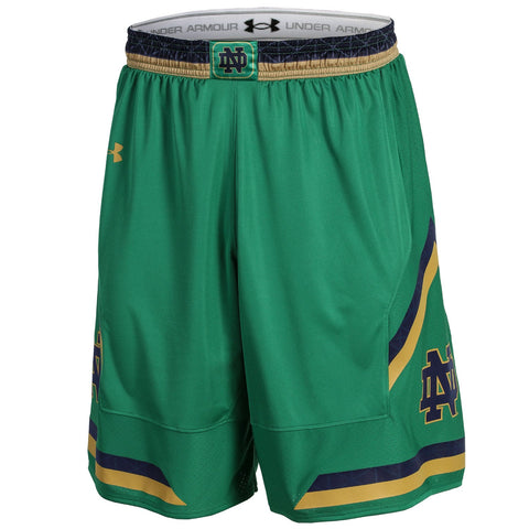 Kaufen Sie Notre Dame Fighting Irish Under Armour grüne Replika-Basketballshorts an der Nebenlinie – sportlich