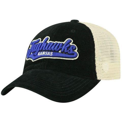 Les Jayhawks du Kansas remorquent une casquette de chapeau relax en velours côtelé et en maille « rebelle » - faire du sport